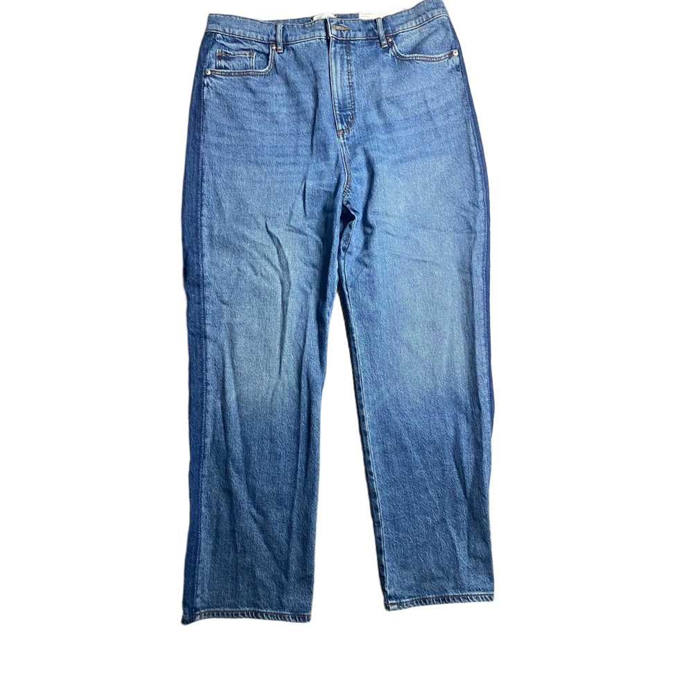 LOFT Women's Blue Straight High Rise  Leg Jeans